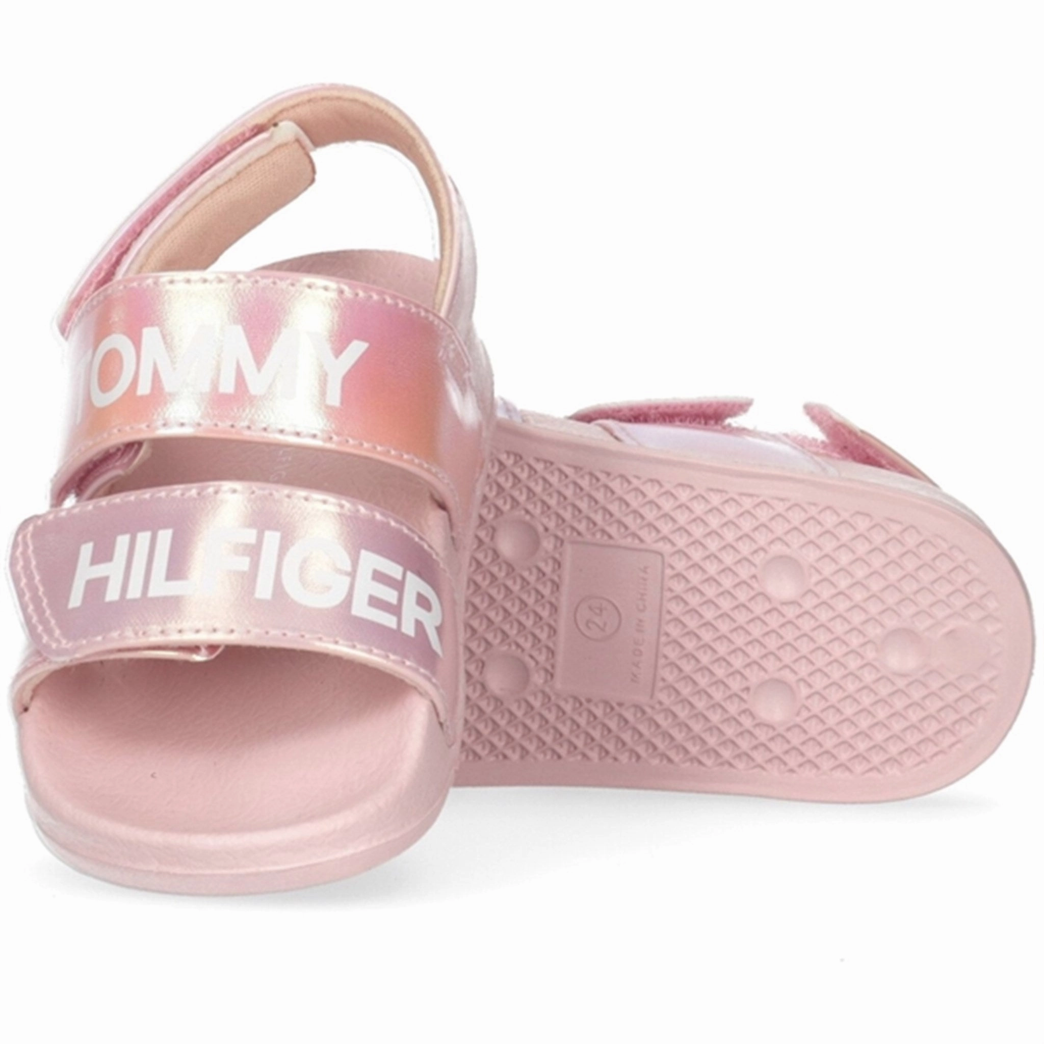 Tommy Hilfiger Velcro Sandal Pink Flexible Shank Fashionable Accessory