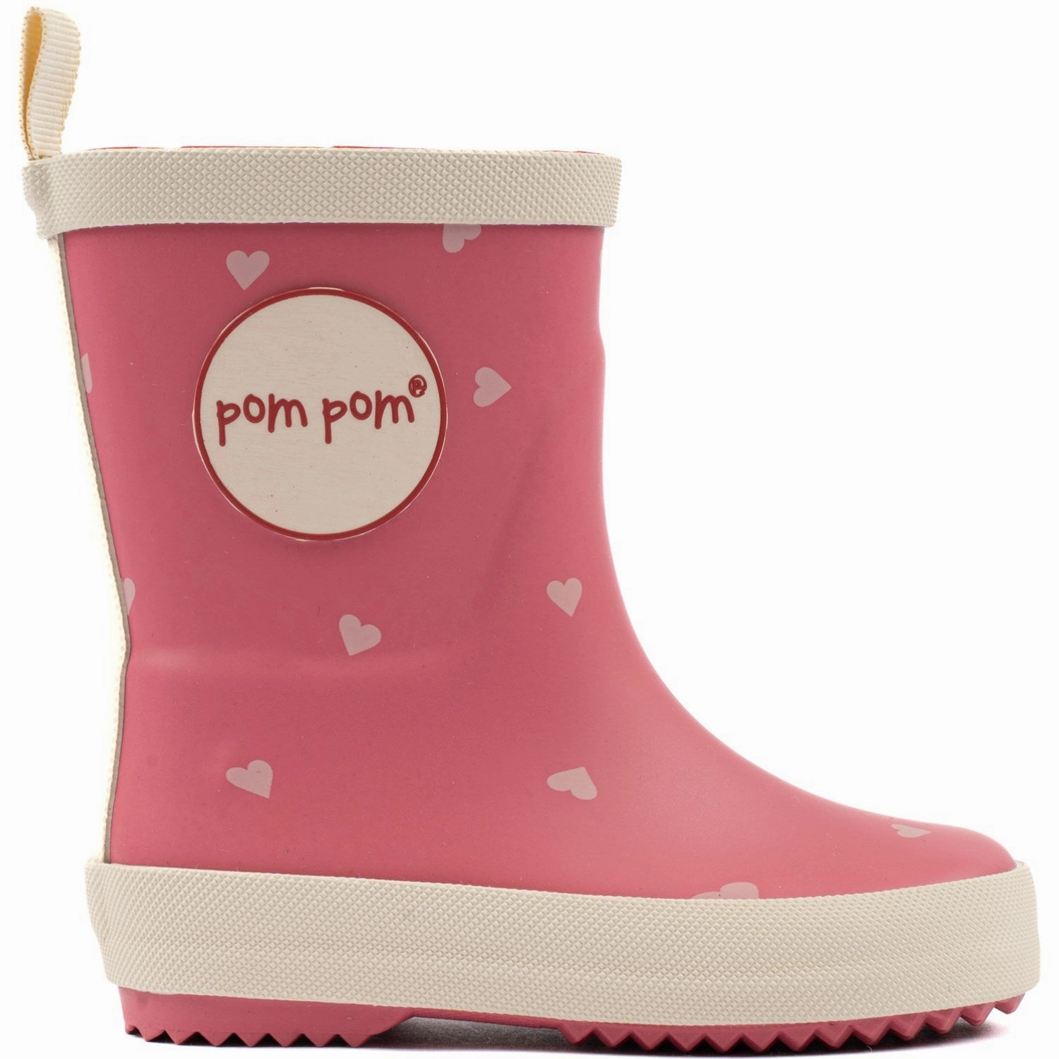 light texture Pom Pom Heart AOP Rubber Boot AOP