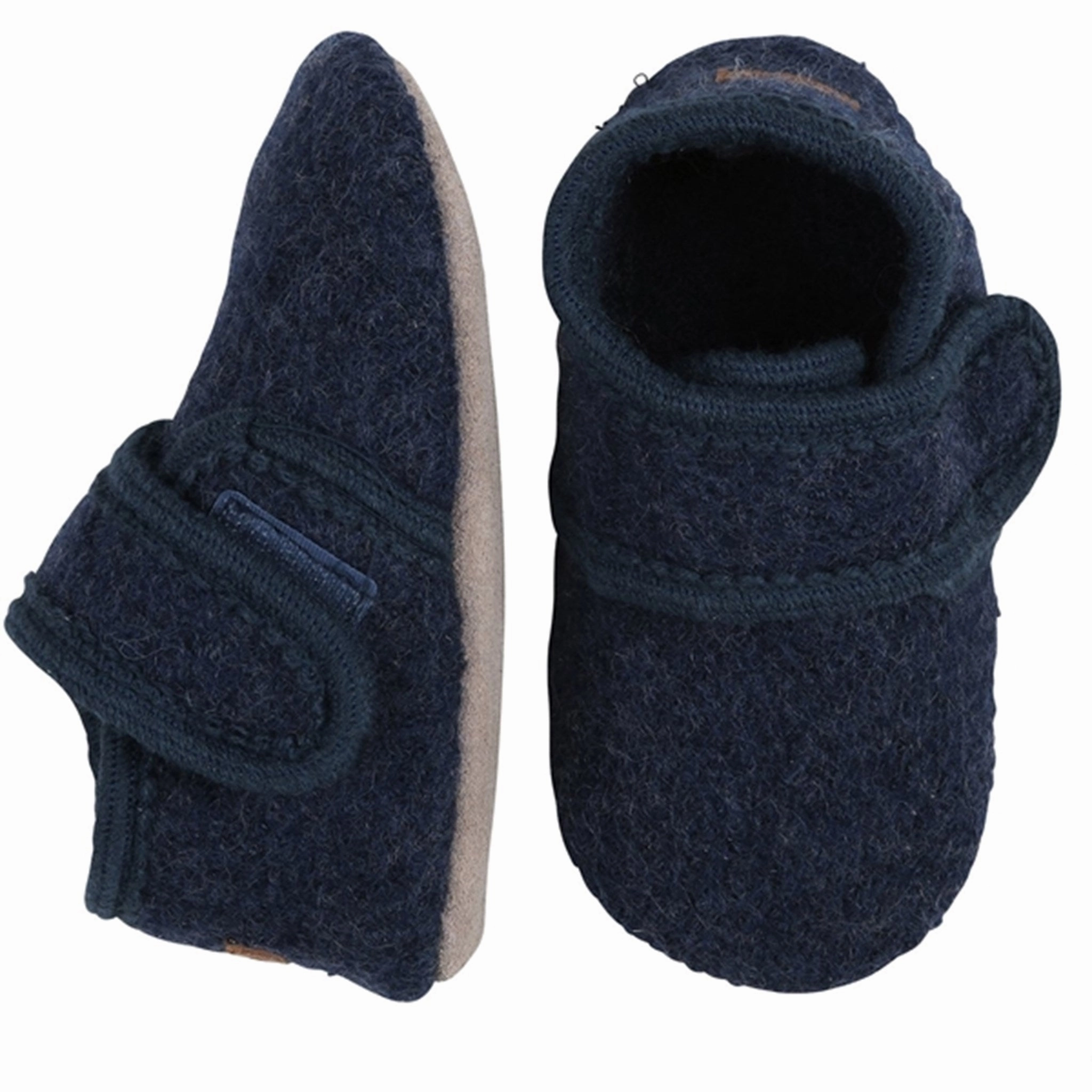 Canvas Material Strap Design MELTON Wool Slippers Classic Marine