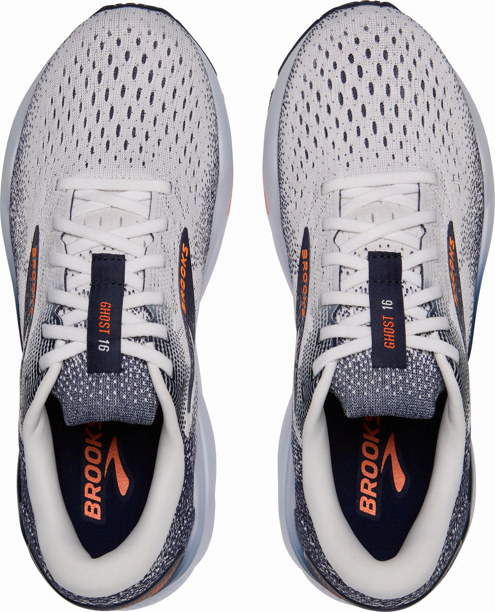 Brooks Ghost 16 Mens Running Shoes - White running in a coastal area shoes