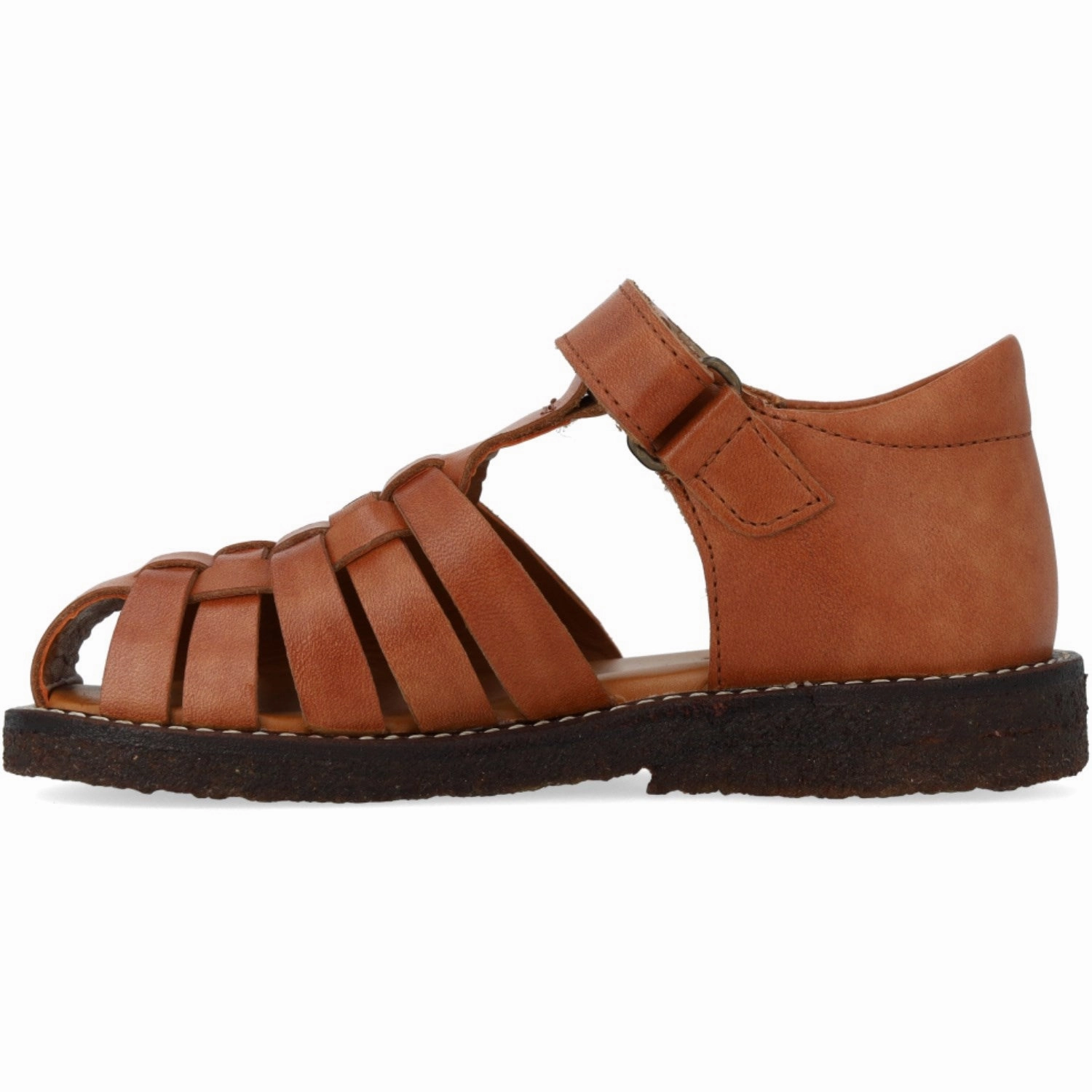 Angulus Tan Braided Leathersandal Buckle Detail