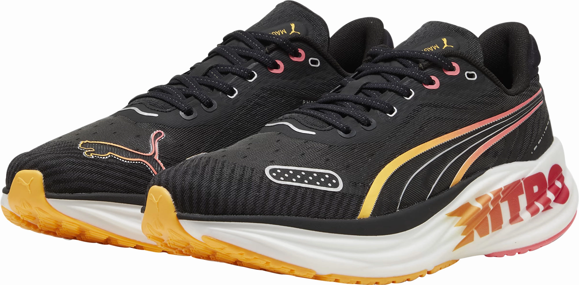 Puma Magnify Nitro 2 Tech Mens Running Shoes - Black Fabulous color Soft surface cushioning