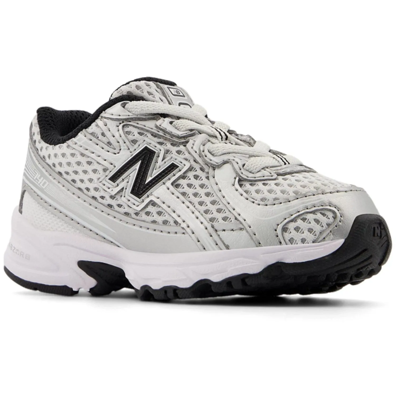 Multi Density Rubber Biodegradable Components New Balance Silver Metallic 740 Kids Bungee Lace Sneakers