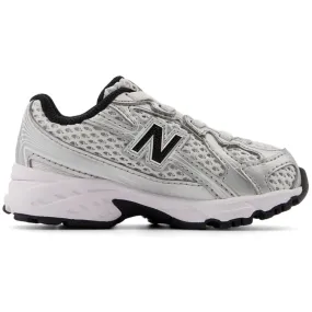 New Balance Silver Metallic 740 Kids Bungee Lace Sneakers Sturdy materials
