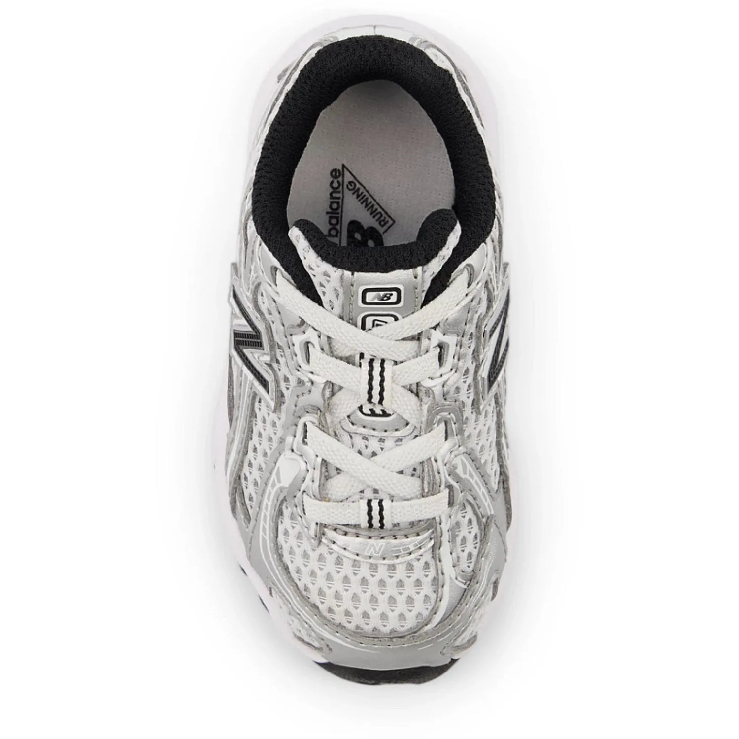 Retro Inspired Silhouette Daily Wear New Balance Silver Metallic 740 Kids Bungee Lace Sneakers