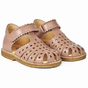 Chic Shoes Stylish Casual Footwear Angulus Starter Sandal W. Velcro Dark Peach