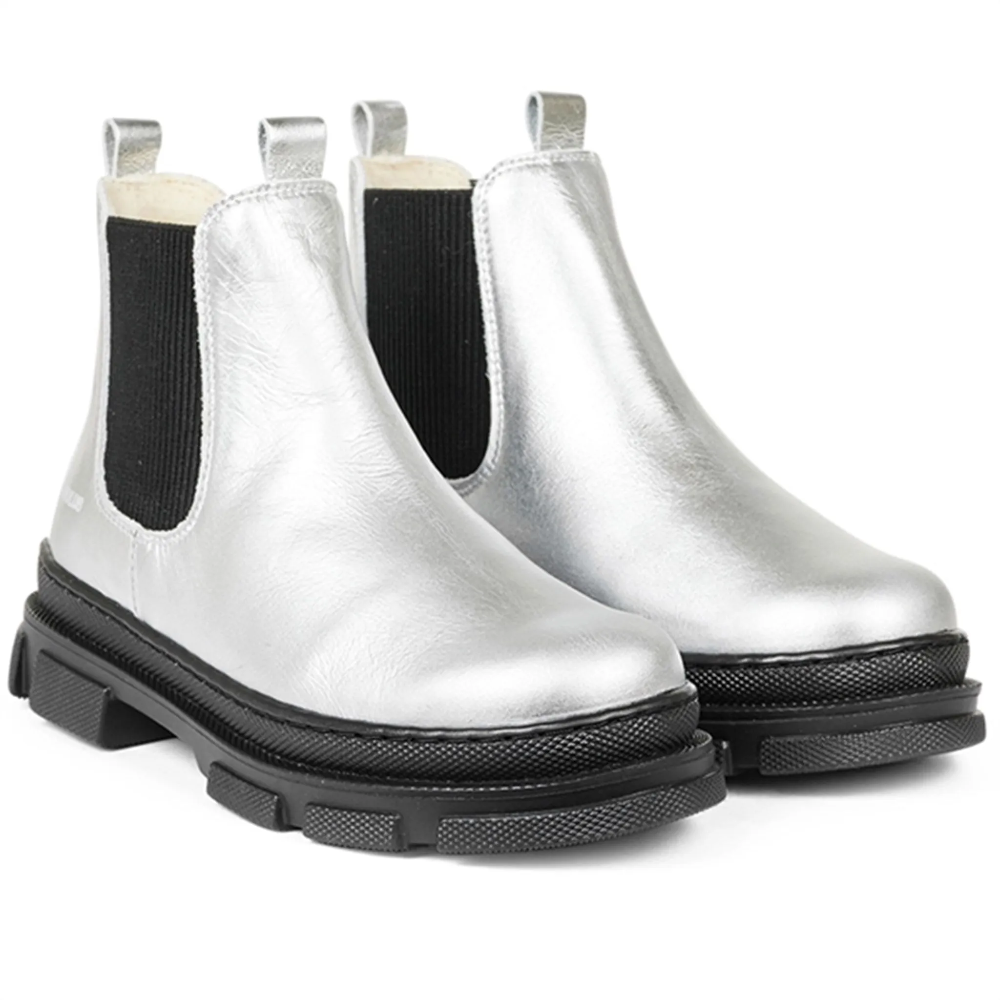 natural materials Angulus Boots With Elastic Band Silver/Black