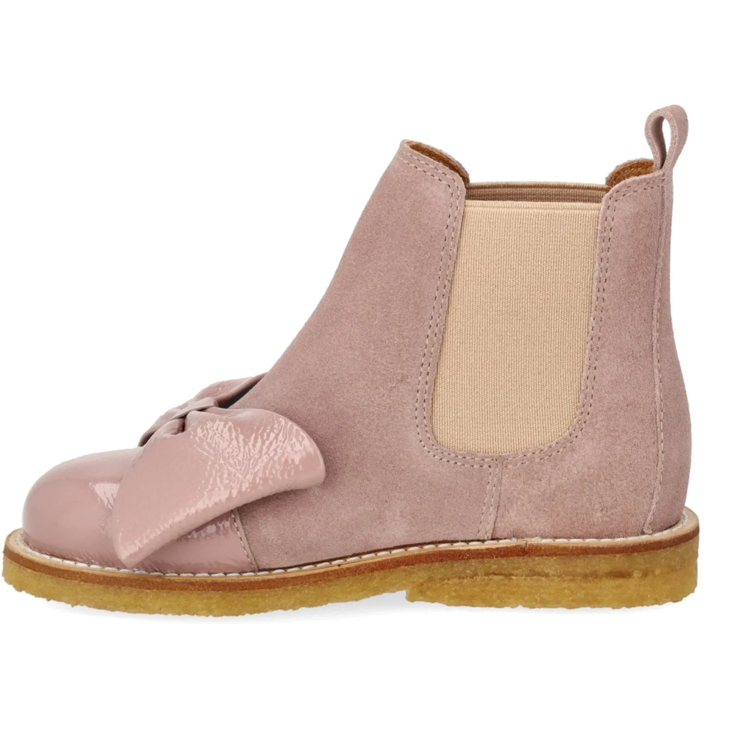Abrasion Resistant Material Moisture Wicking Fabric Angulus Faded Rose/Rose Elastic Chelsea Boot with Bow