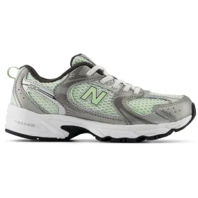 New Balance Dark Silver Metallic New Balance 530 Kids Bungee Lace Torsional Stability Base