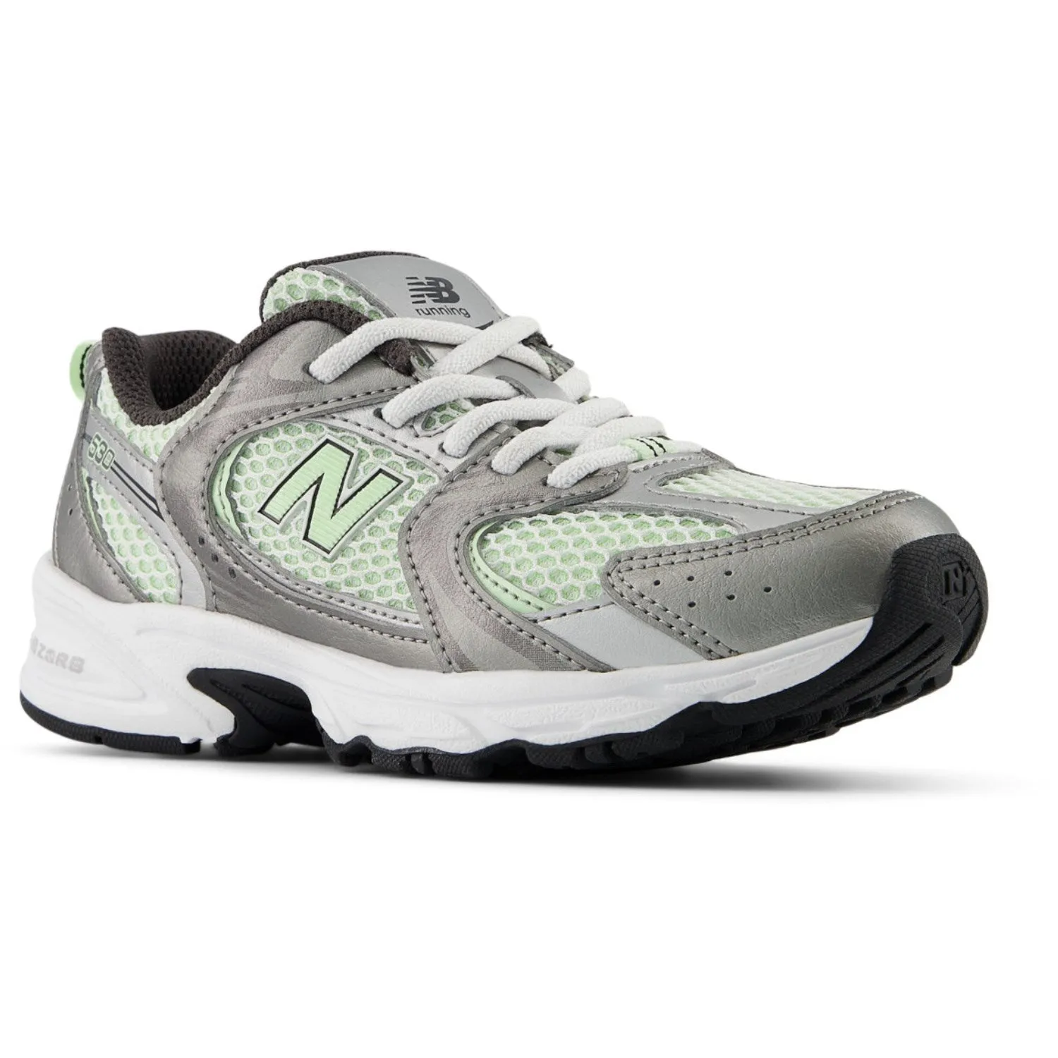 Style Play Comfortable Style New Balance Dark Silver Metallic New Balance 530 Kids Bungee Lace