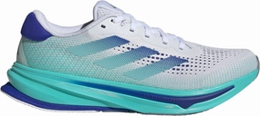running on a dirt path slim fit adidas Supernova Rise Mens Running Shoes - White