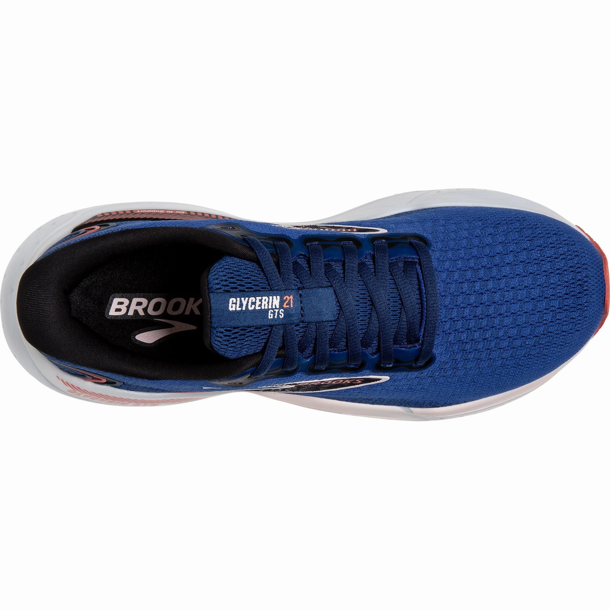 Brooks Glycerin GTS 21 Womens Running Shoes - Blue Solo Breathable Mesh Panels