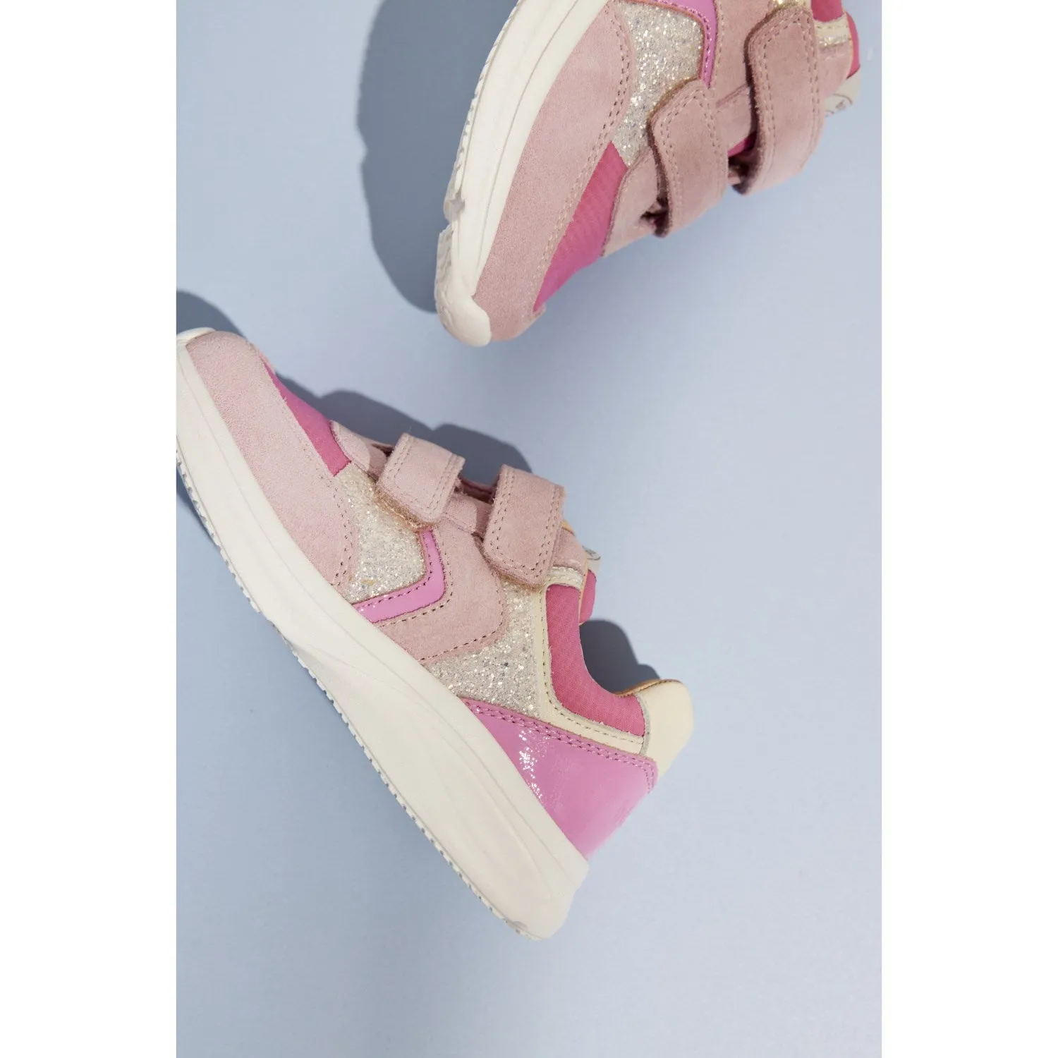 Run Flex Bisgaard Blush Glitter Yuki Glitter Velcro Shoe