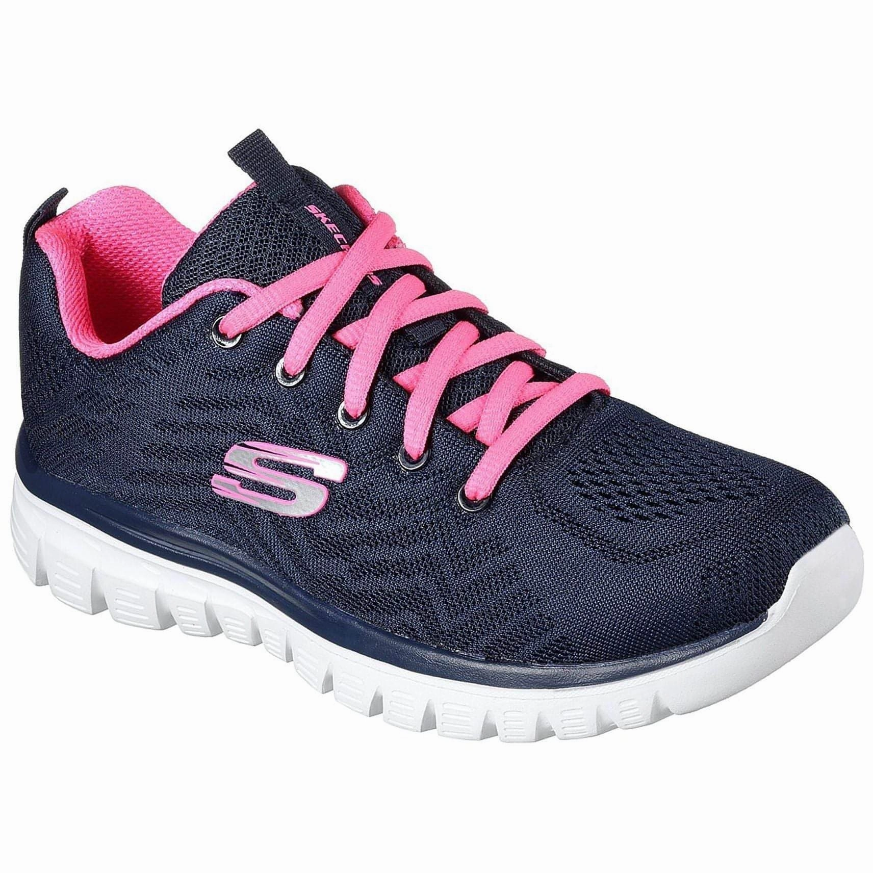 ComfortCushion Skechers Graceful WIDE FIT Womens Training Shoes - Navy