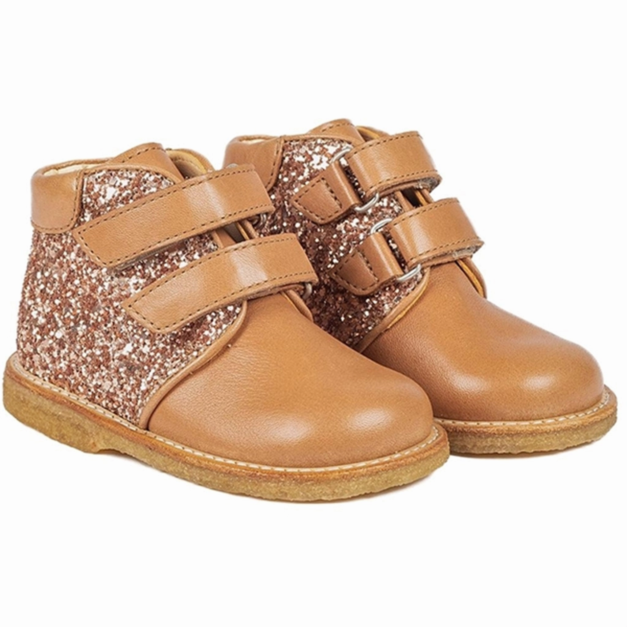 Street Motion Sturdy sole Angulus Starter Shoe Almond/Maple Glitter