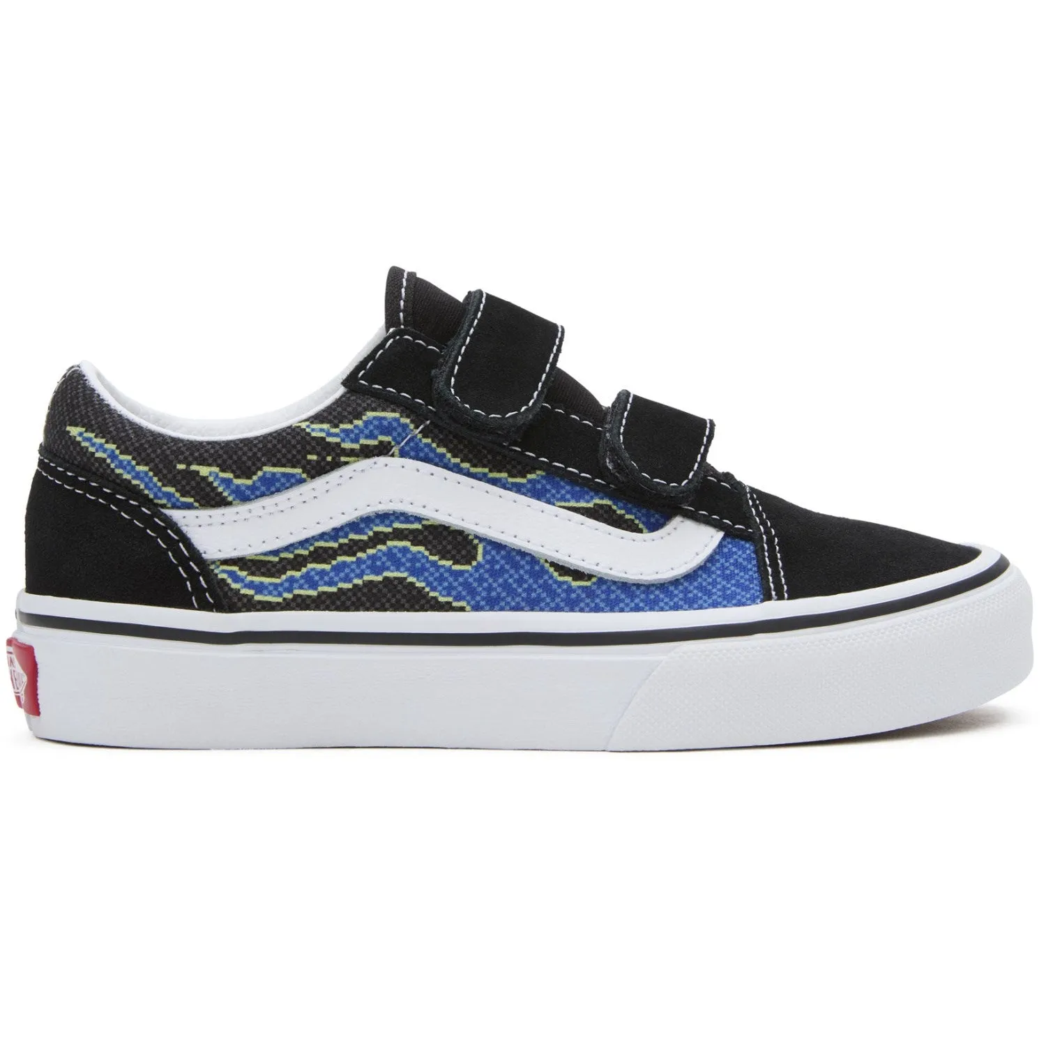 Dynamic Flexibility perforated upper VANS Pixel Flame Black/Blue UY Old Skool V Sneakers