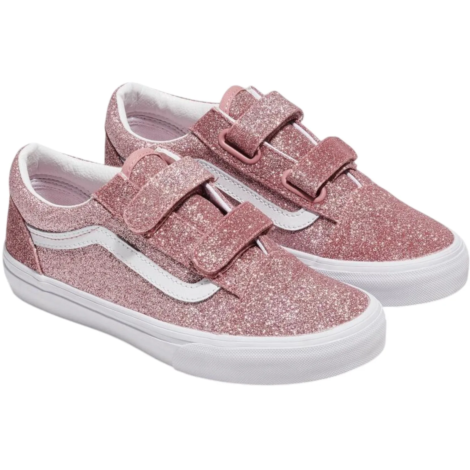 Affordable VANS Rose Gold Old Skool V Glitter