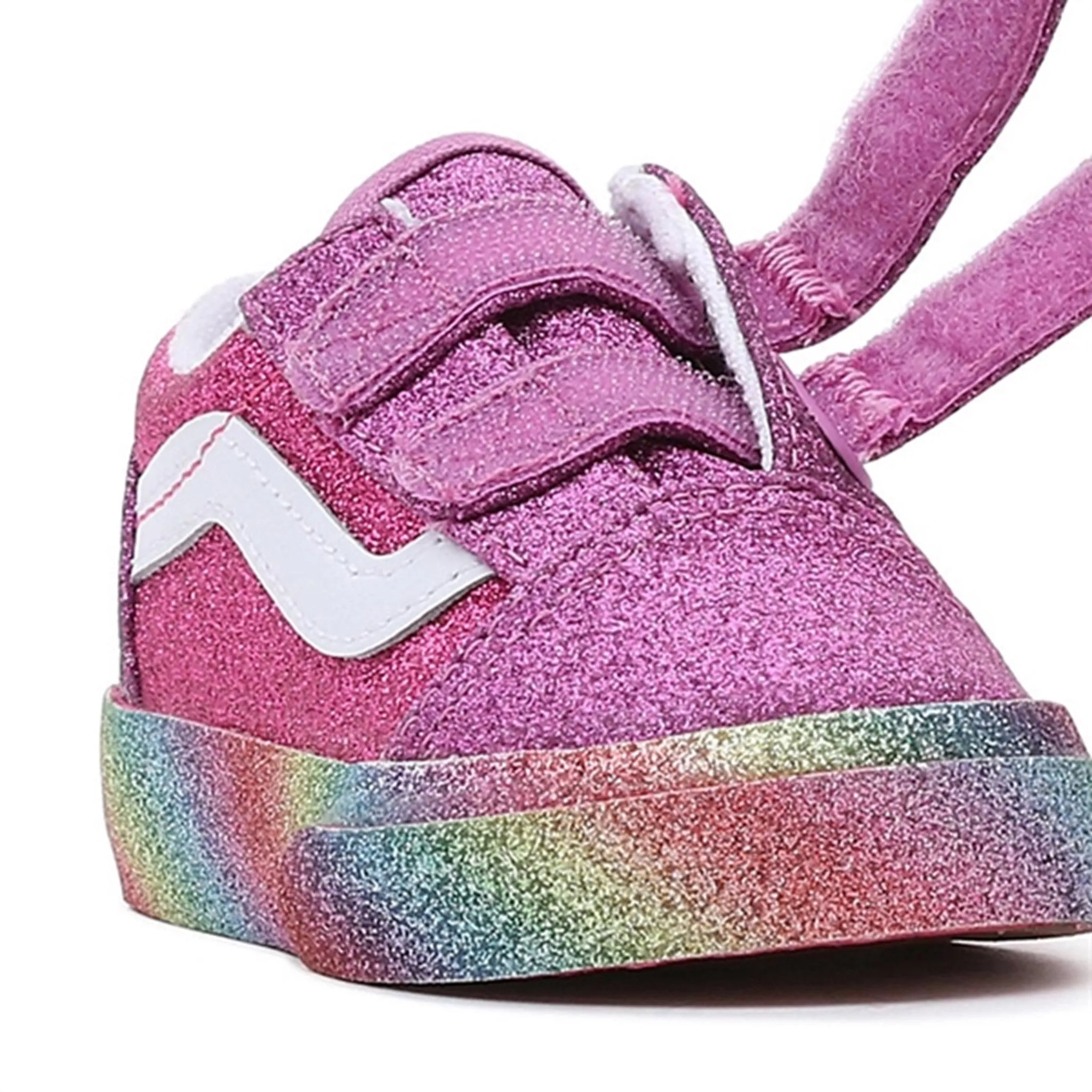 VANS TD Old Skool V Sneakers Glitter Rainglow Pink/Multi Cushioned durability Anti Odor