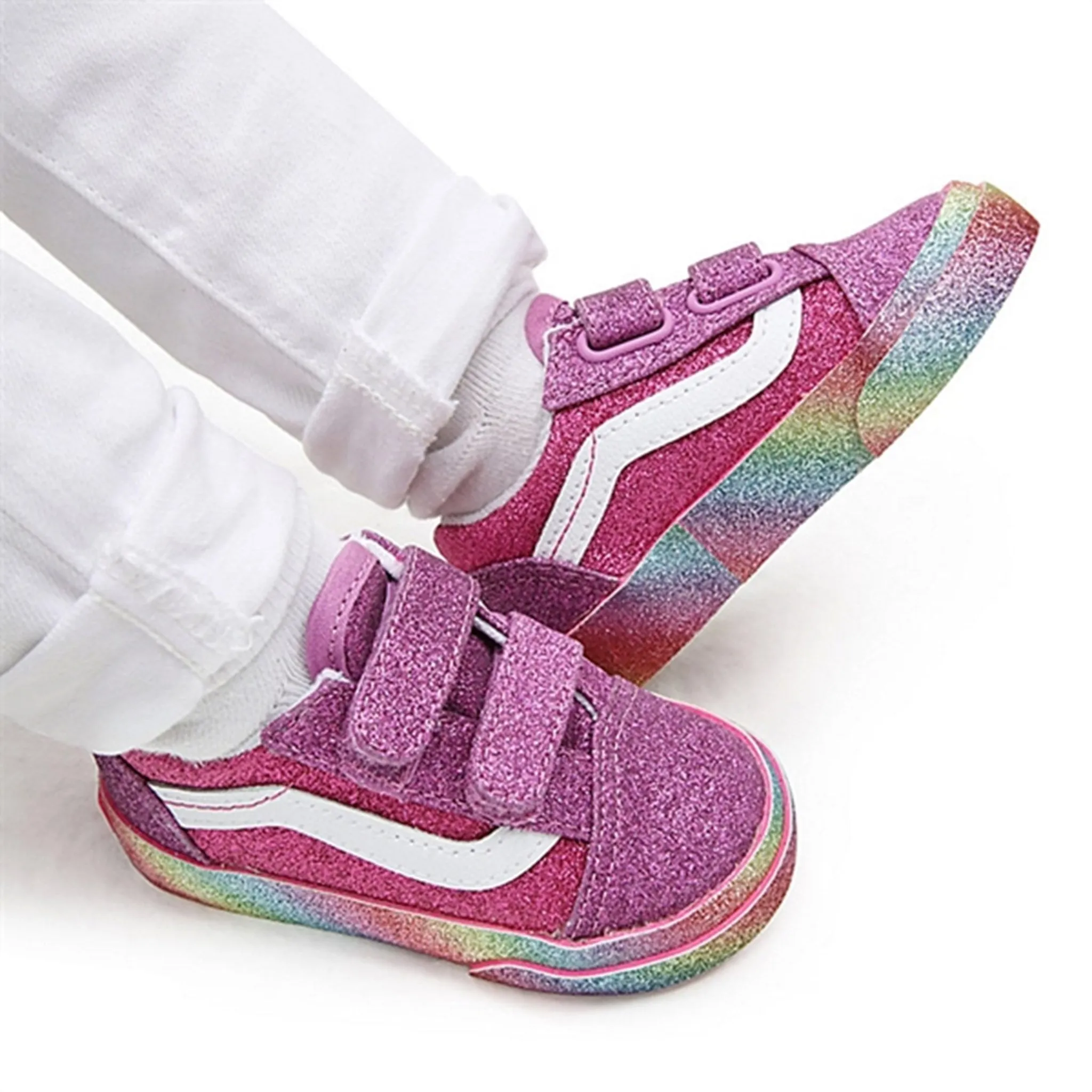Energy Return Compound Flat Comfort VANS TD Old Skool V Sneakers Glitter Rainglow Pink/Multi