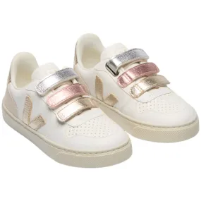 Veja Multico Extra White Shiny Small V-10 Sneakers Non Toxic Adhesives