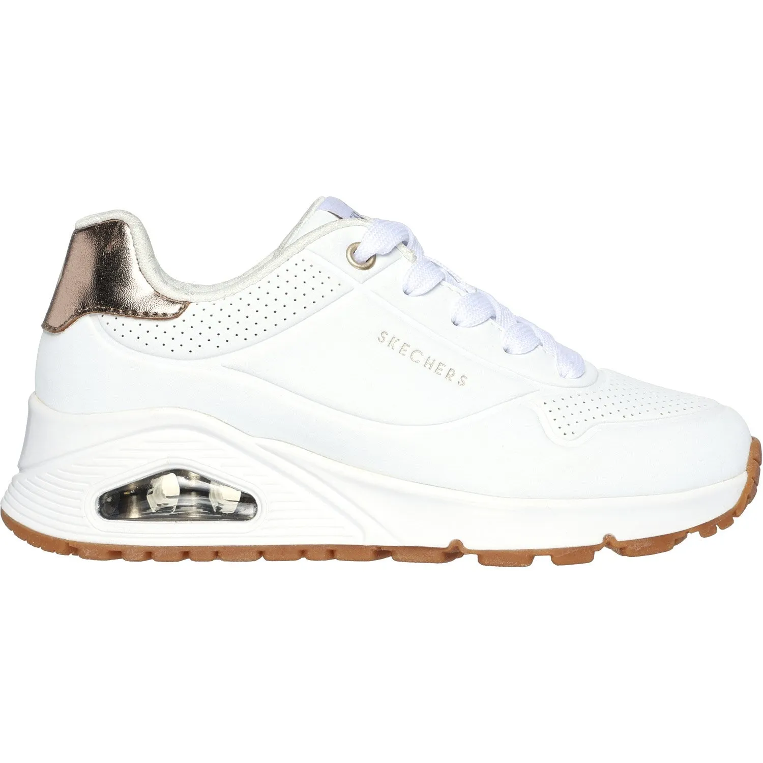 Skechers WHT Uno Gen1 - Shimmer Away Sneakers Sporty Edge Anti Slip Laces