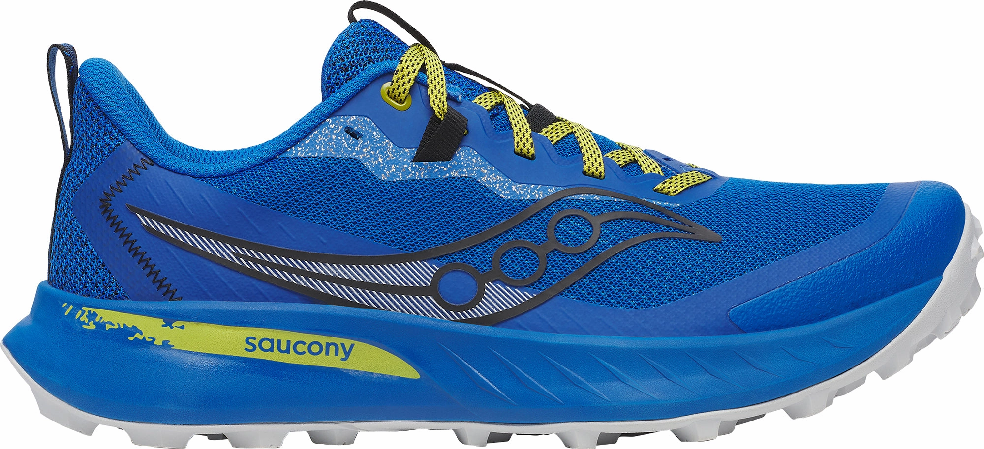 Anti-bacterial Saucony Peregrine 15 Mens Trail Running Shoes - Blue