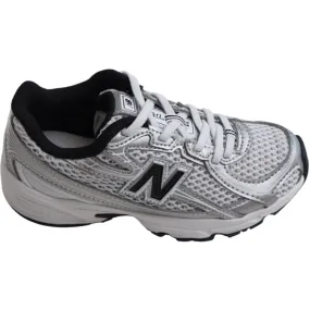 New Balance Silver Metallic 740 Kids Bungee Lace Sneakers Designer Look Torsional Rigidity