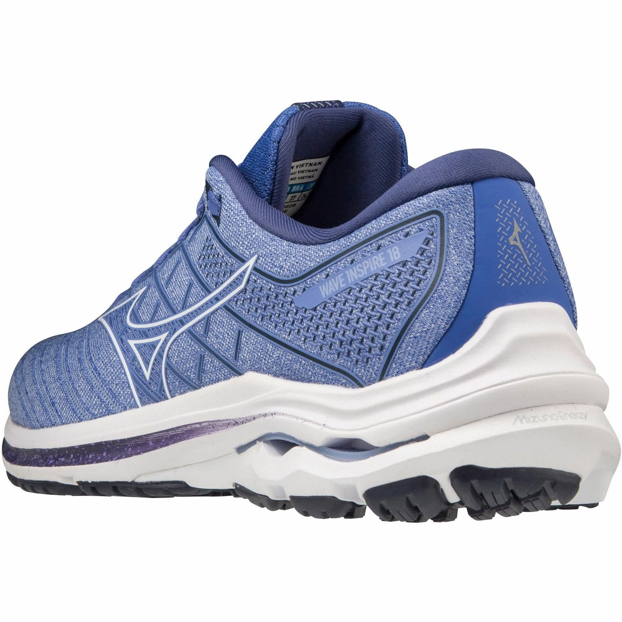 Mizuno Wave Inspire 18 Womens Running Shoes - Blue running shoes for urban explorers shoe care products