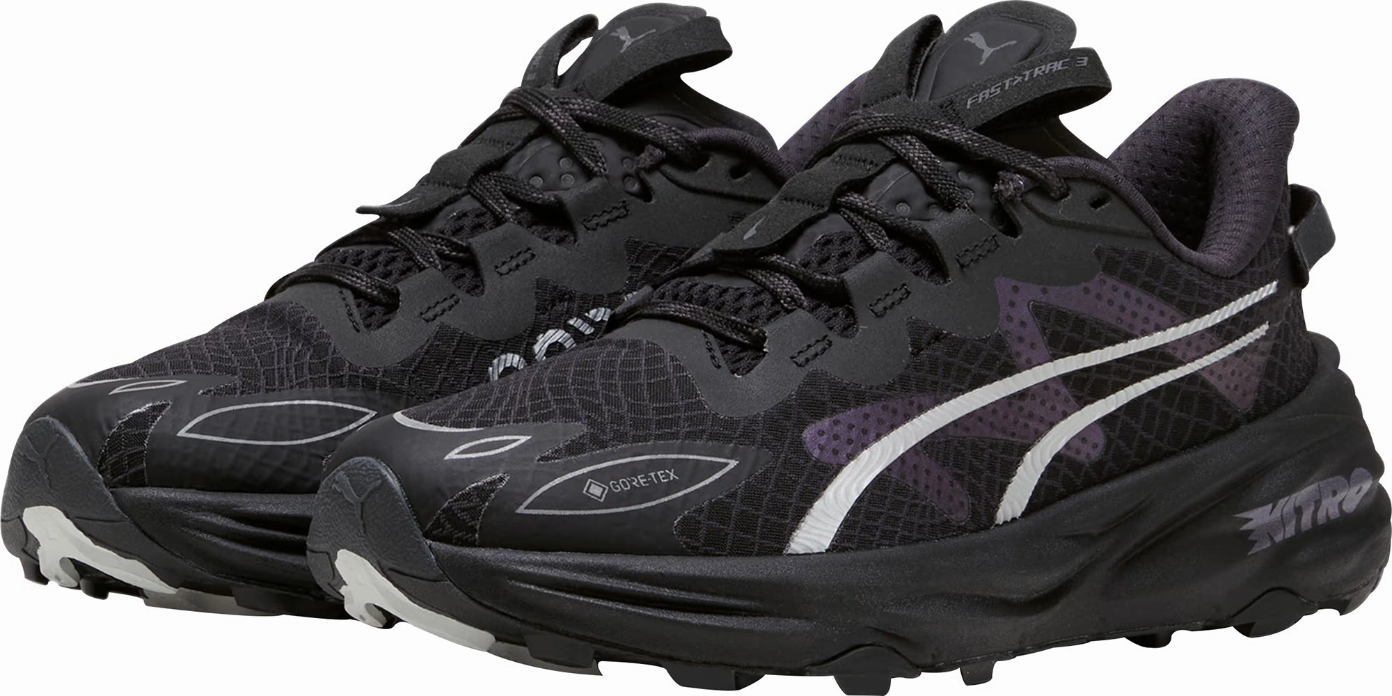 Flexible structure Puma Fast-Trac Nitro 3 GORE-TEX Womens Trail Running Shoes - Black