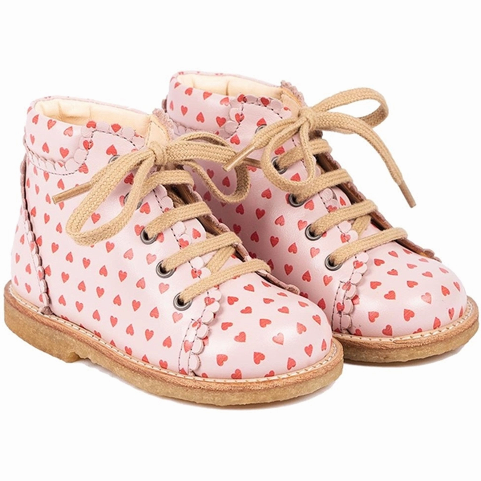 Any Day Angulus Shoes With Laces Pale Rose