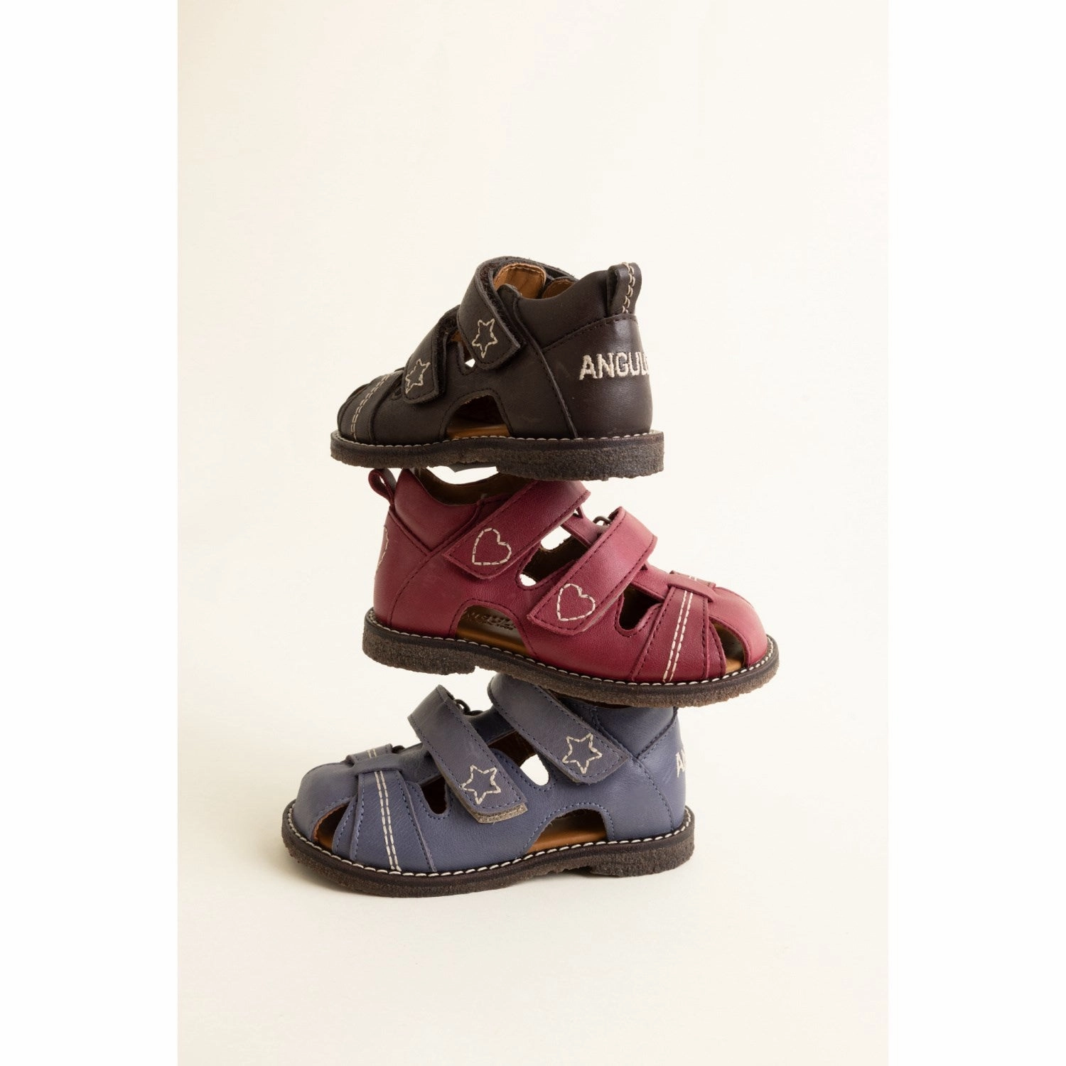 Angulus Indigo Sandal Med Stjernebroderi Non Toxic Construction Errand Style