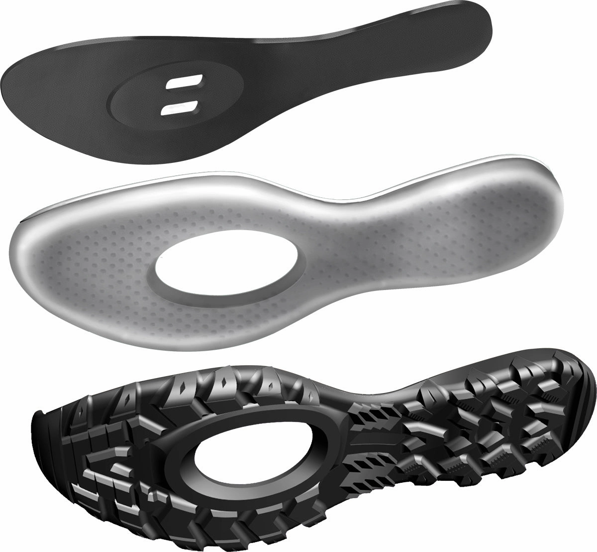FLR Rexston Mens MTB Cycling Shoes - Black Compression Molding