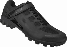 FLR Rexston Mens MTB Cycling Shoes - Black Comfort Mesh Quick Lacing System