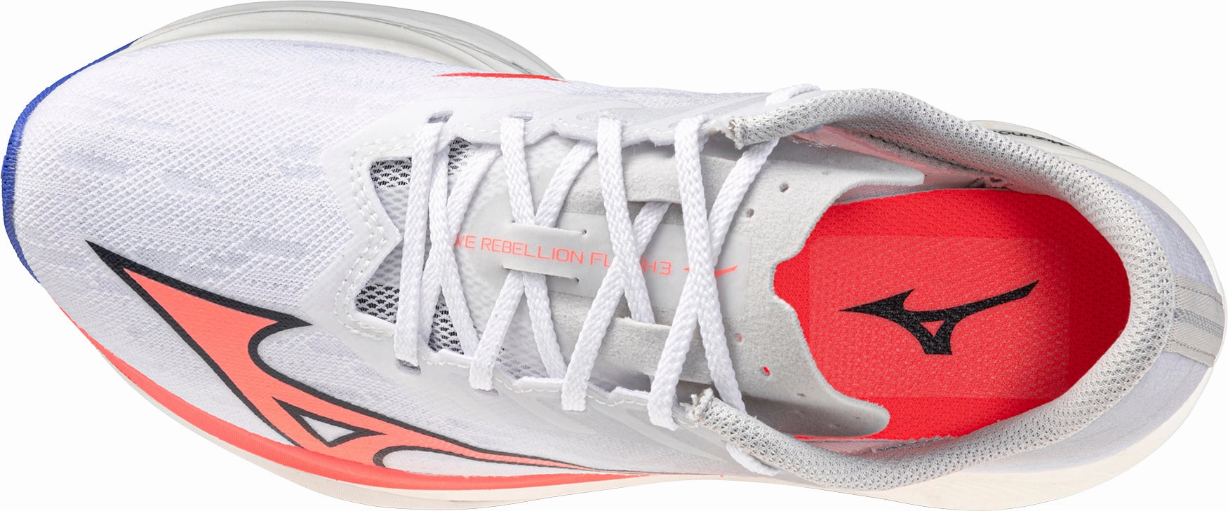 Mizuno Wave Rebellion Flash 3 Womens Running Shoes - White dry - climate running shoes Friction Reduction Layer