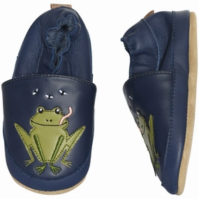 Light Slip Shoes Quick Sandal Wear MELTON Navy Academy Frog leather slippers
