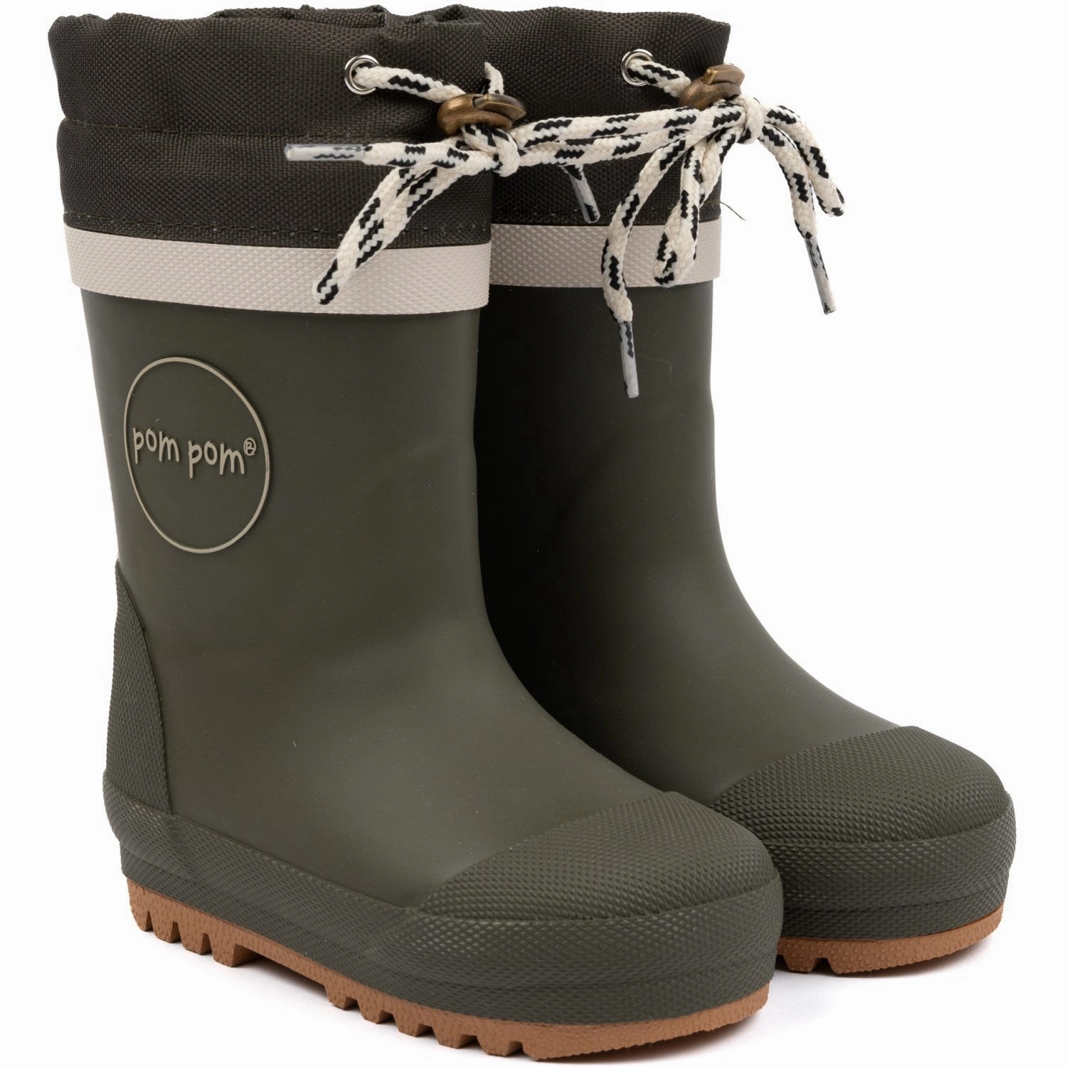 Pom Pom Thermo Rubber Boots Hunter Green Minimal Look