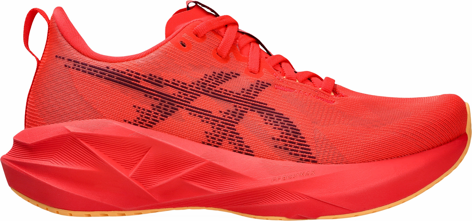 Asics NovaBlast 5 Womens Running Shoes - Red Rough surface grip Snug Heel Cup