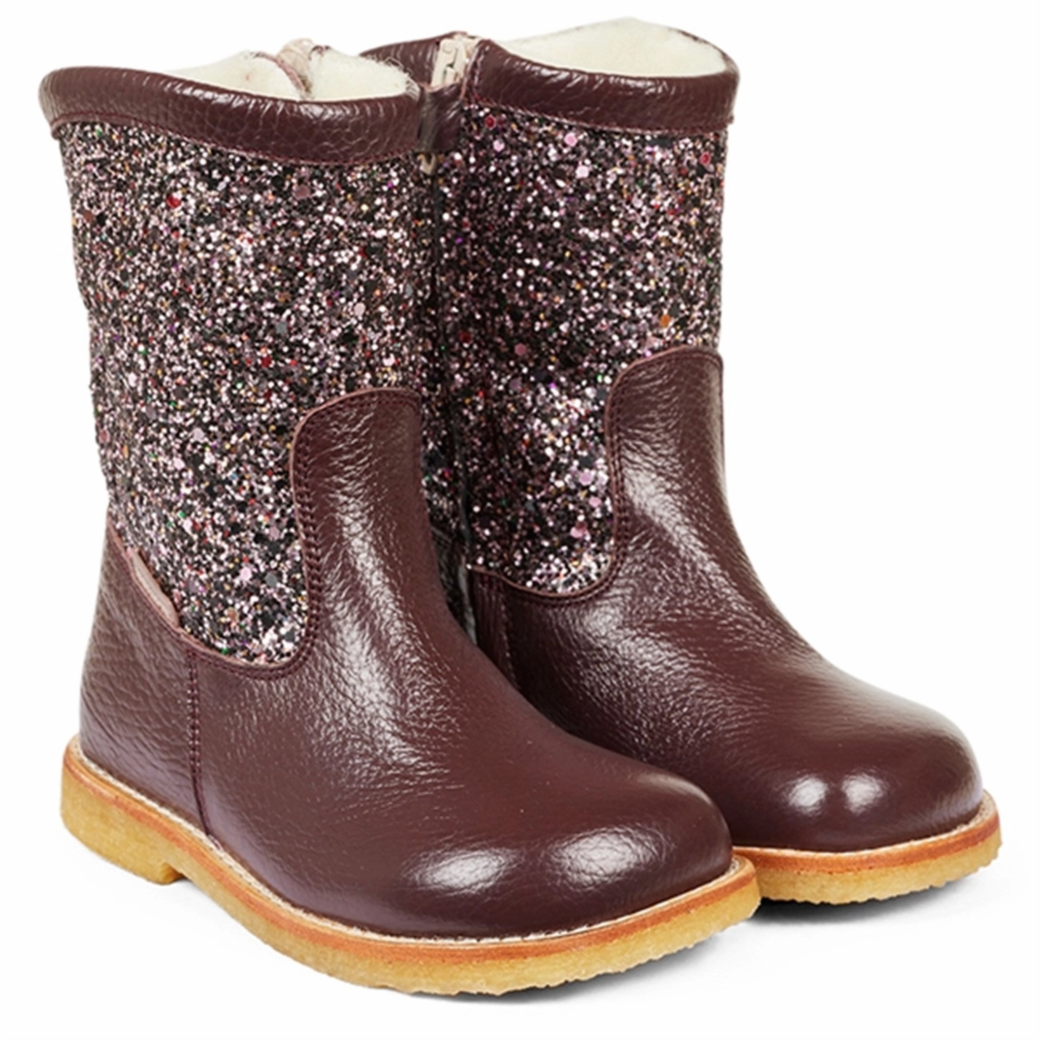 NYC Street Angulus Tex Boots With Zipper Bordeaux/Bordeaux Multi Glitter