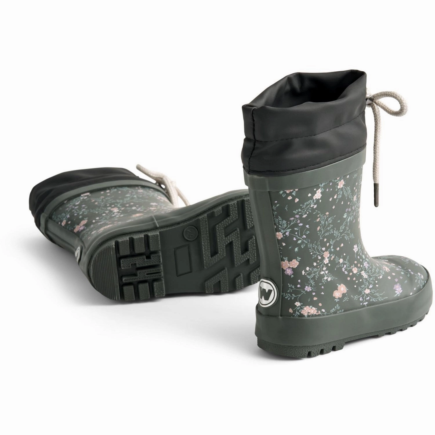 Road Trip Wheat Forest Lake Checked Flowers Rubber Boot Thermo Print