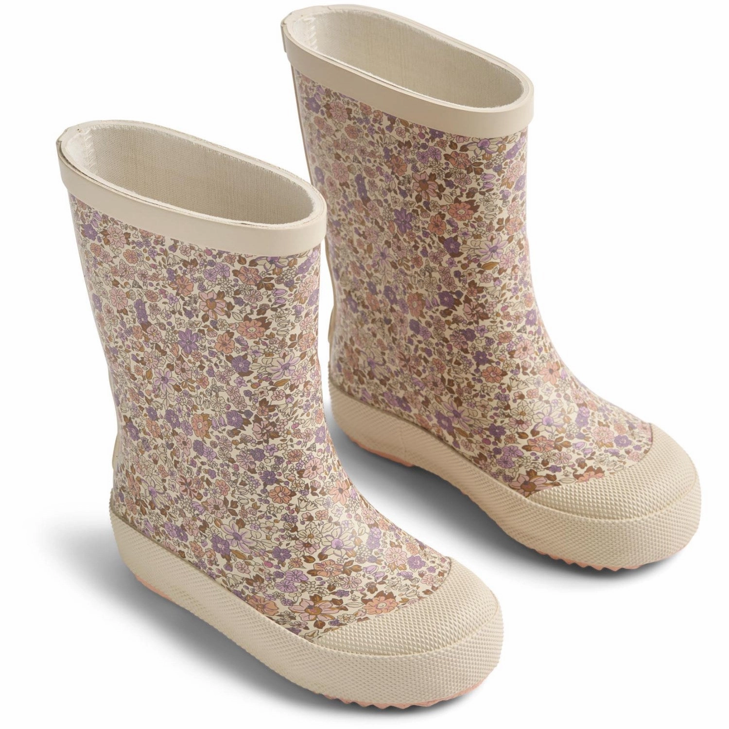 Wheat Lilac Flower Meadow Rubber Boot Muddy Urban Casual