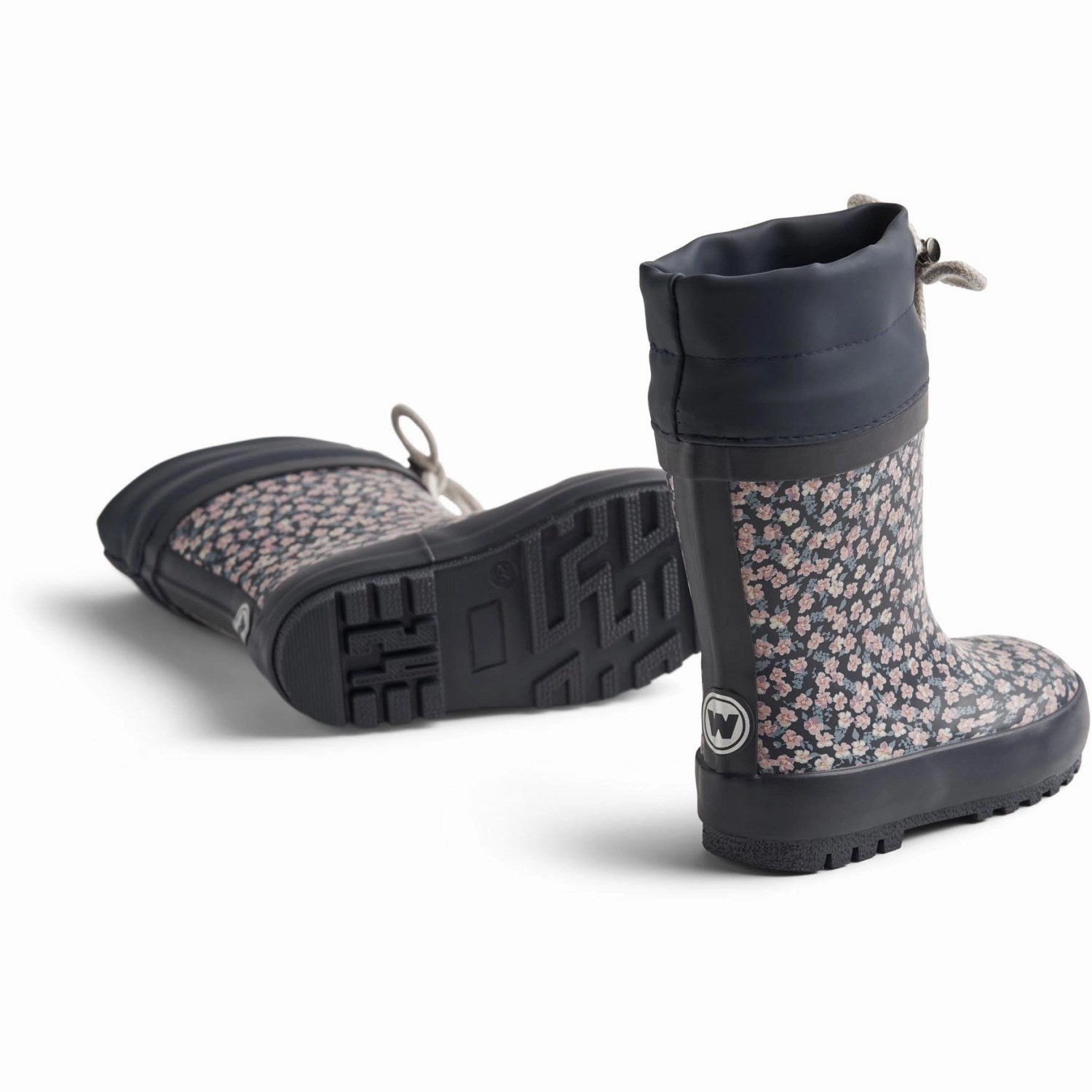 Wheat Raining Flowers Rubber Boot Thermo Print Winter Scene