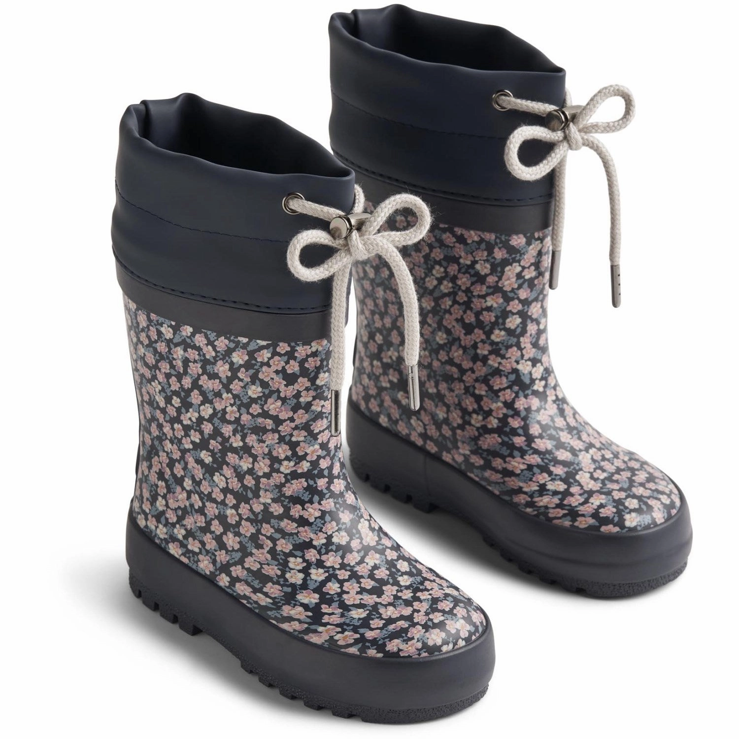 Wheat Raining Flowers Rubber Boot Thermo Print Premium Protection Synthetic