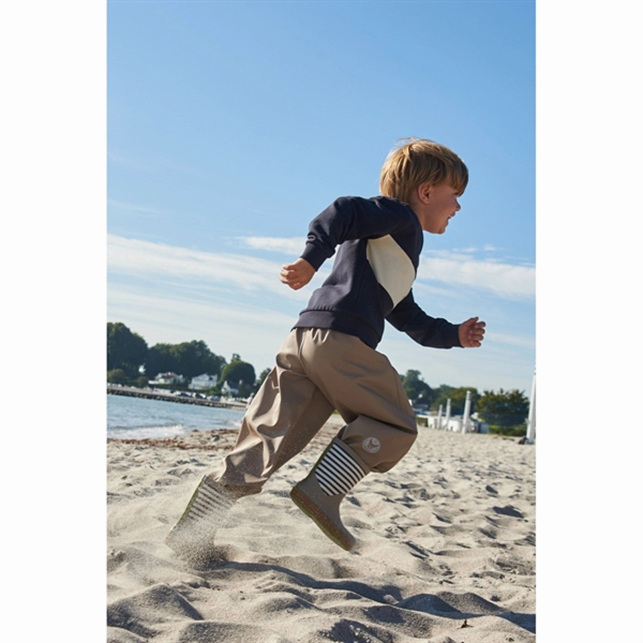 Wheat Rubber Boot Juno Blue Stripe Party Goer Festival Ground