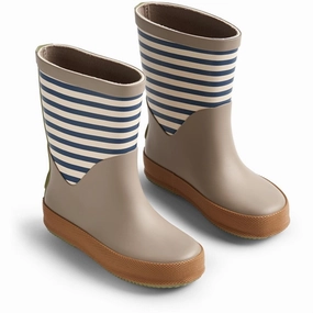 Wheat Rubber Boot Juno Blue Stripe Breathable