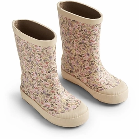 Stylish Appeal Wheat Rubber Boot Print Muddy Clam Multi Flowers