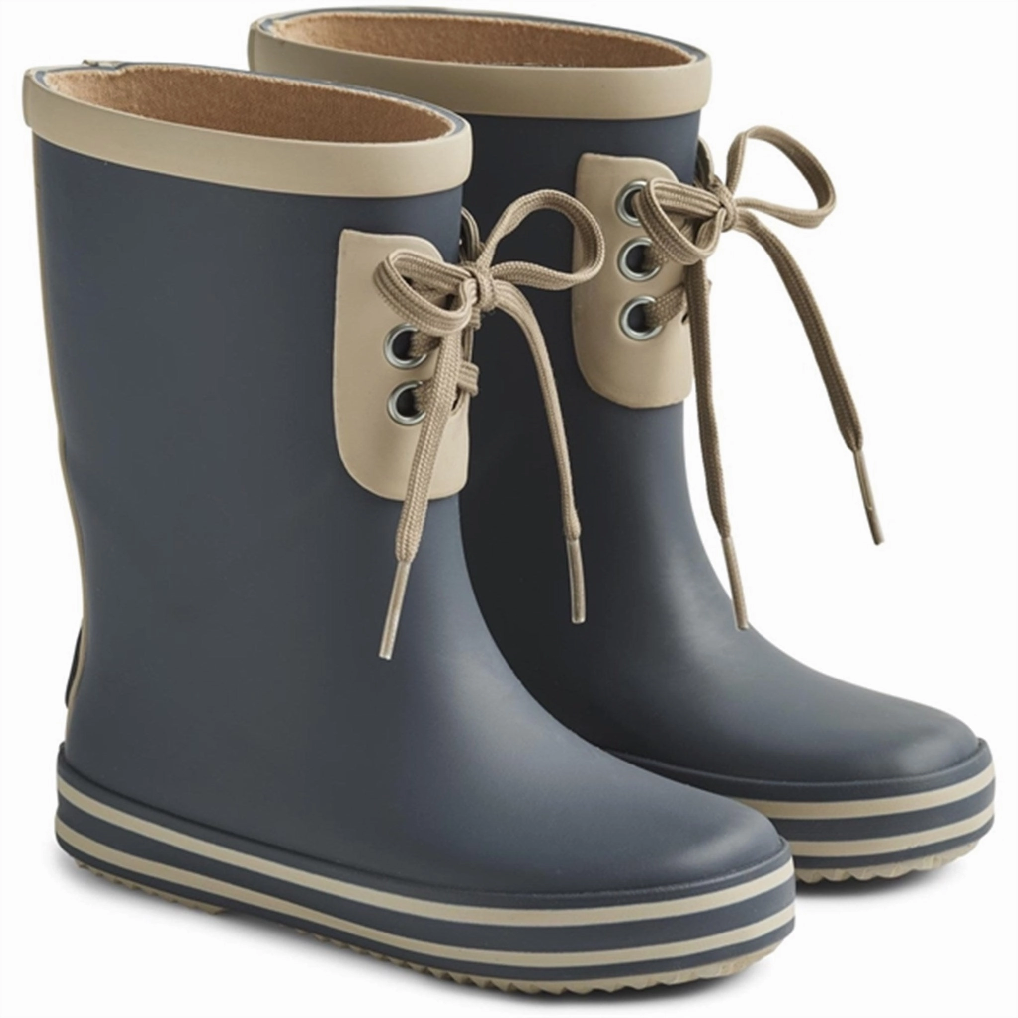 Slip Resistant Mountain Hike Strong Laces Wheat Rubber Boot Puddle Solid Ink