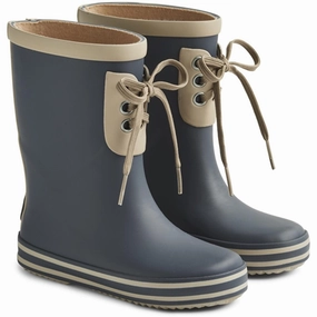 Slip Resistant Mountain Hike Strong Laces Wheat Rubber Boot Puddle Solid Ink