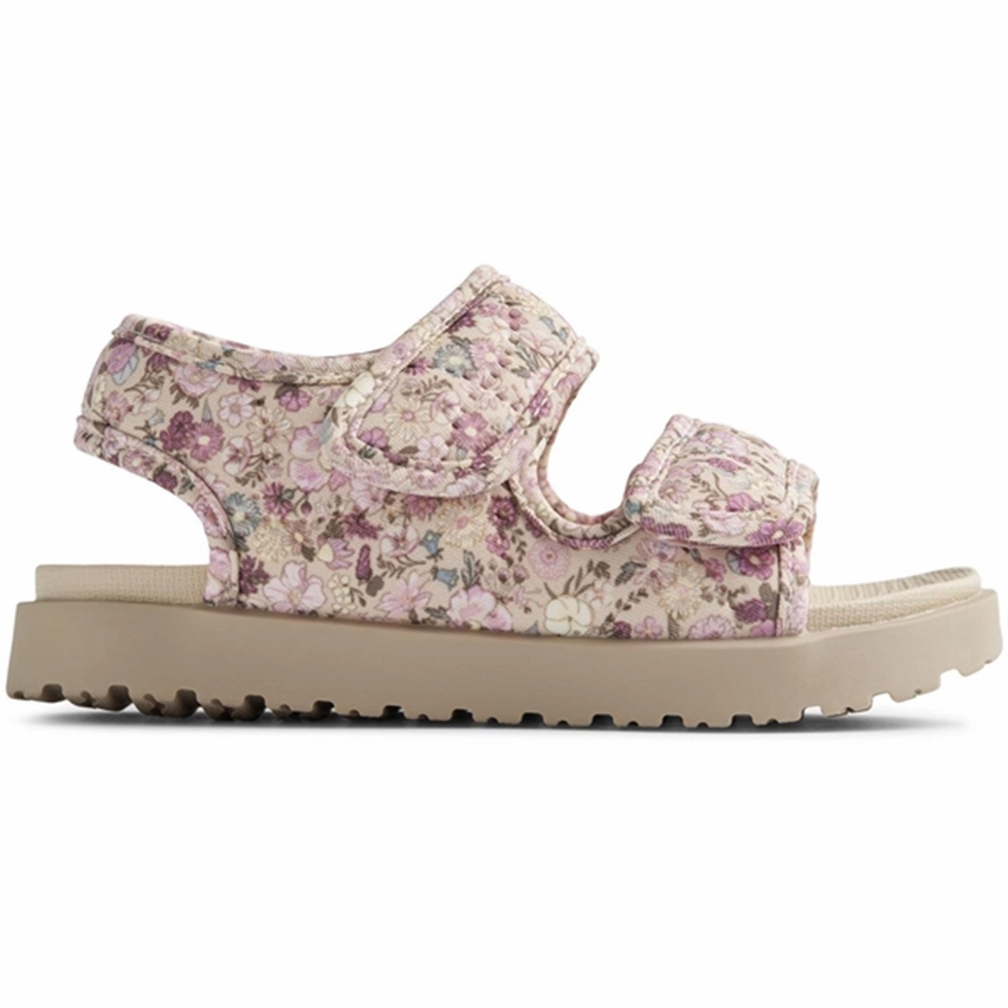 Reinforced heel Wheat Sandal Open Toe Healy Print Clam Multi Flowers