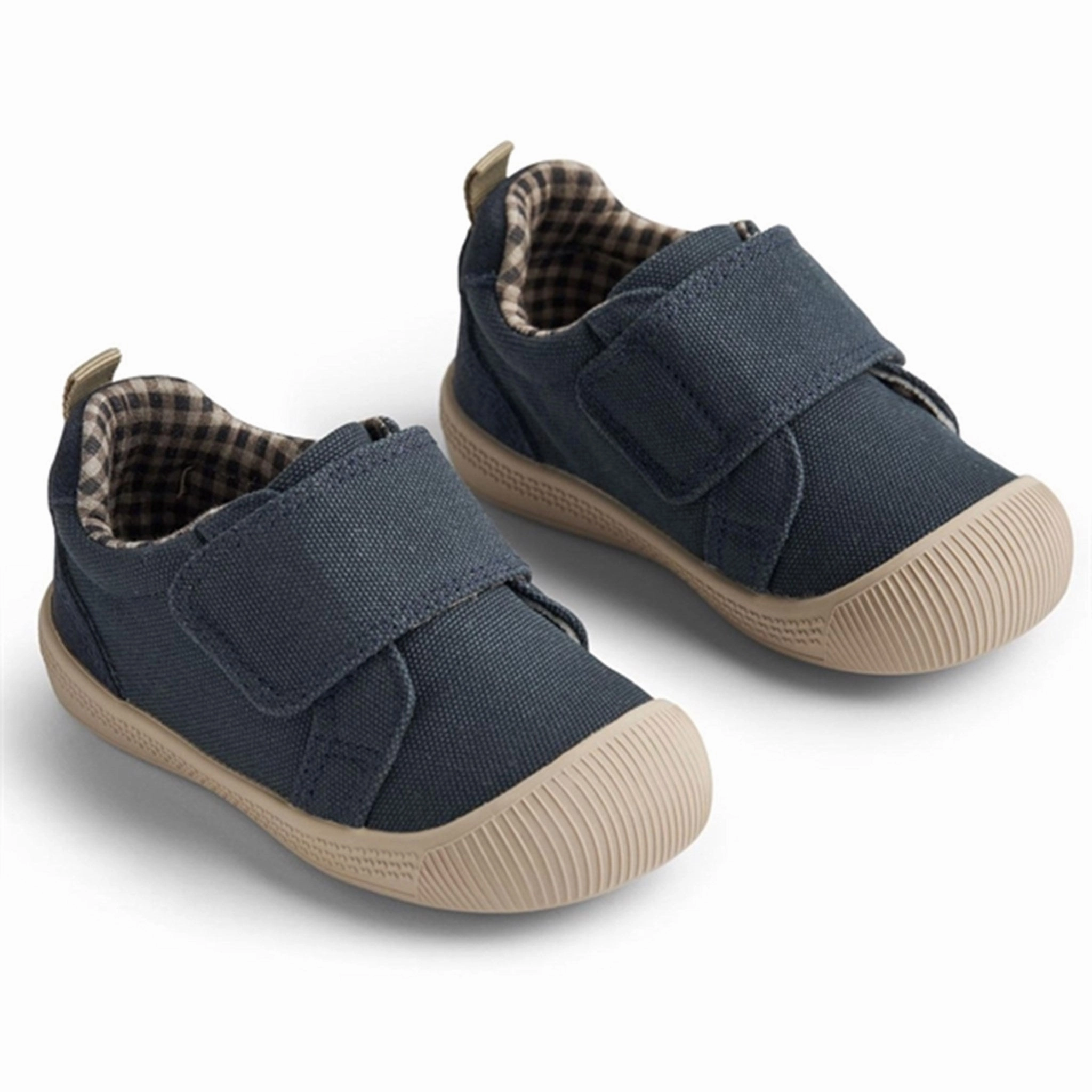 Wheat Shoe Prewalker Velcro Kei Navy Plain Finish Style Go