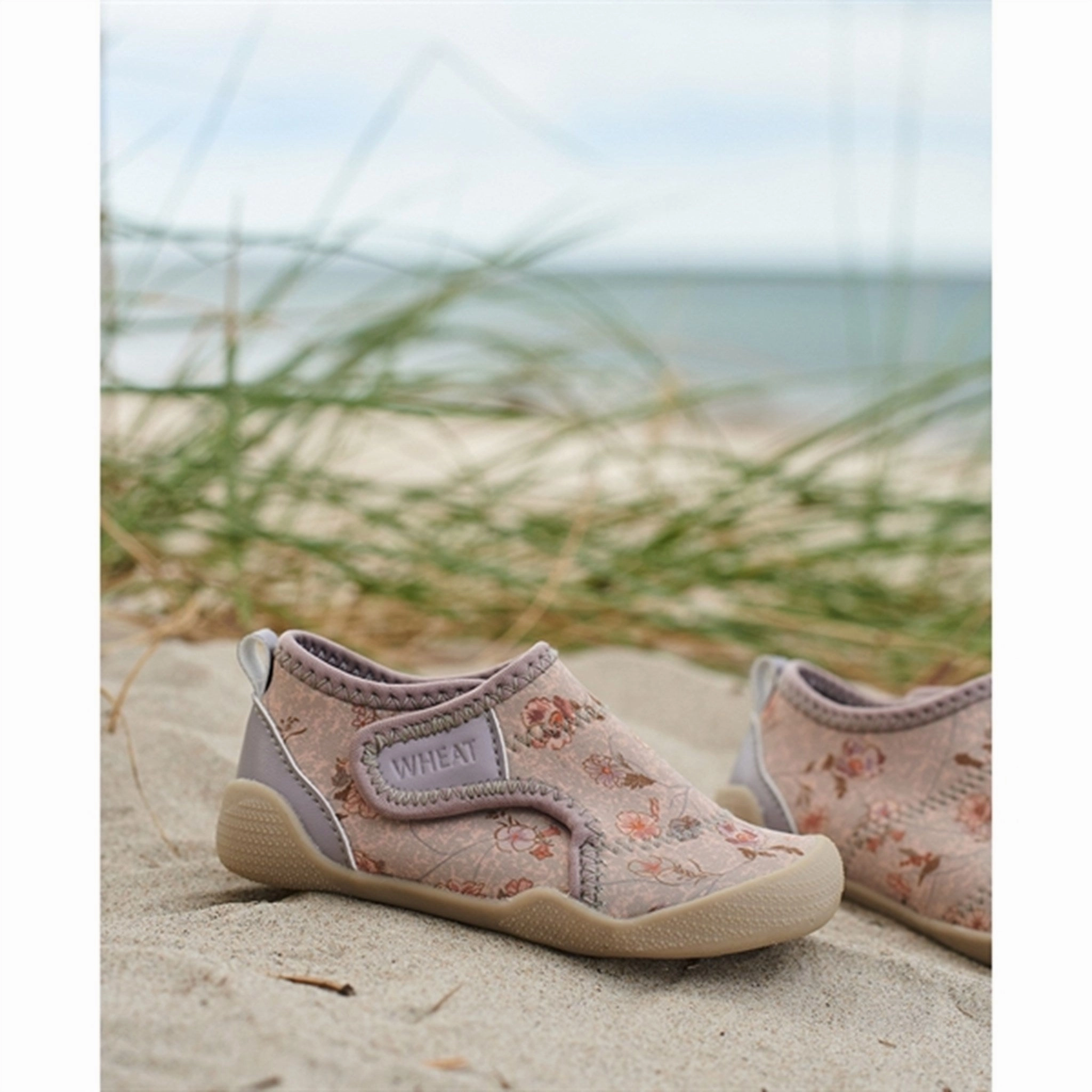 Stylish Fit Daily Slip-ons Wheat Swim Shoe Shawn Purple Poppy Flowers